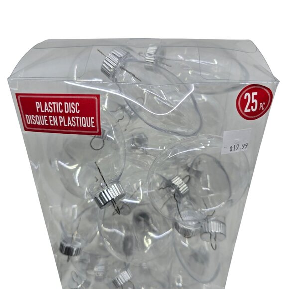 Make Market Clear Fillable DIY Disc-shaped Christmas Ornaments 25 Pc NEW - Picture 2 of 6